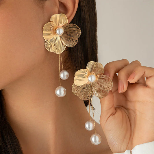 Women's Romantic Flower Petal Earrings