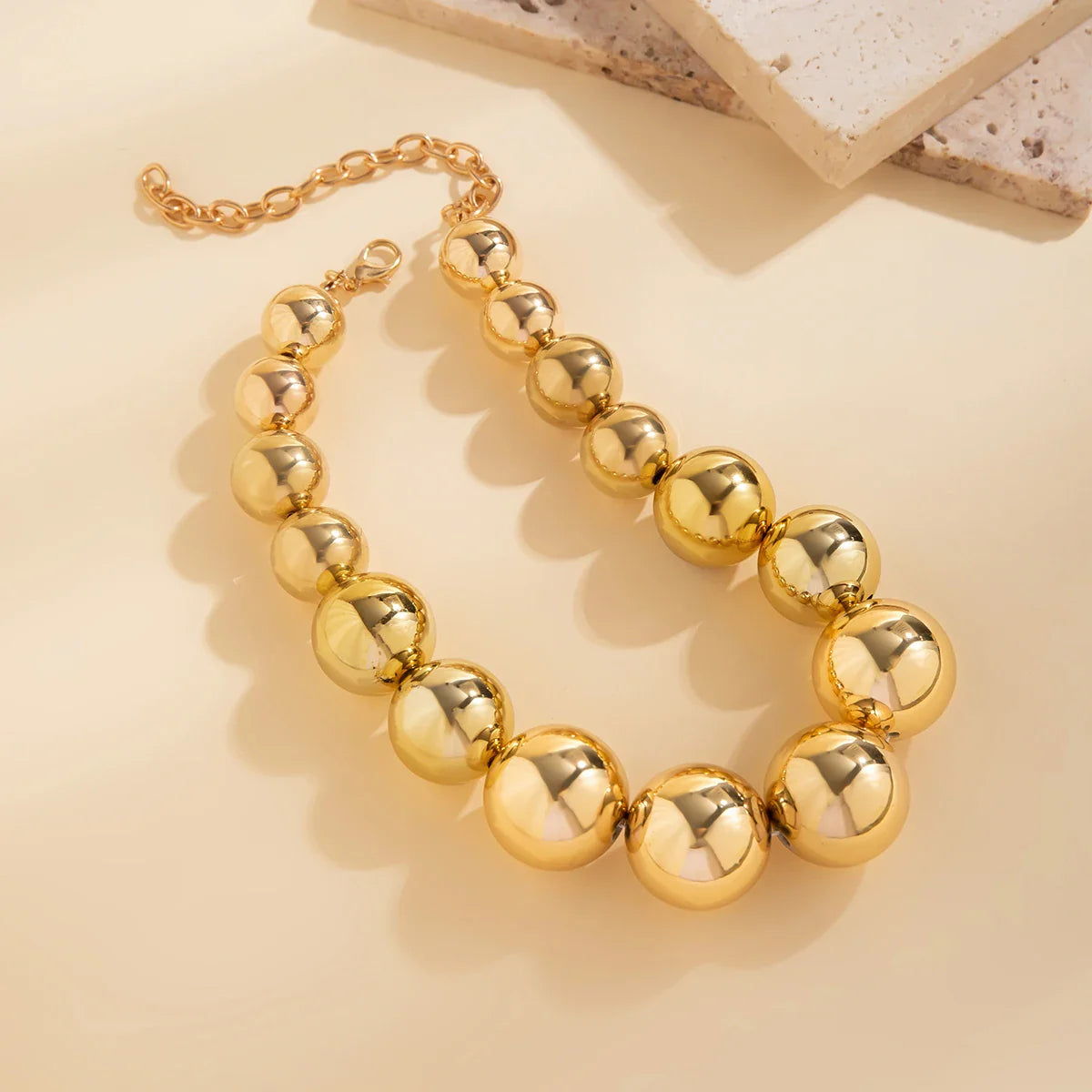 Women Big Ball Bead Chain Necklace
