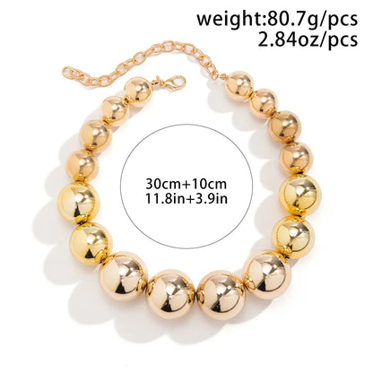 Women Big Ball Bead Chain Necklace